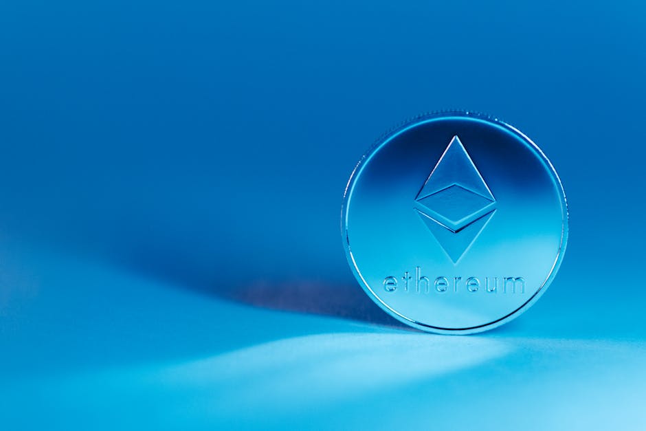 Ethereum explained: digital coin on circuit board representing smart contract blockchain