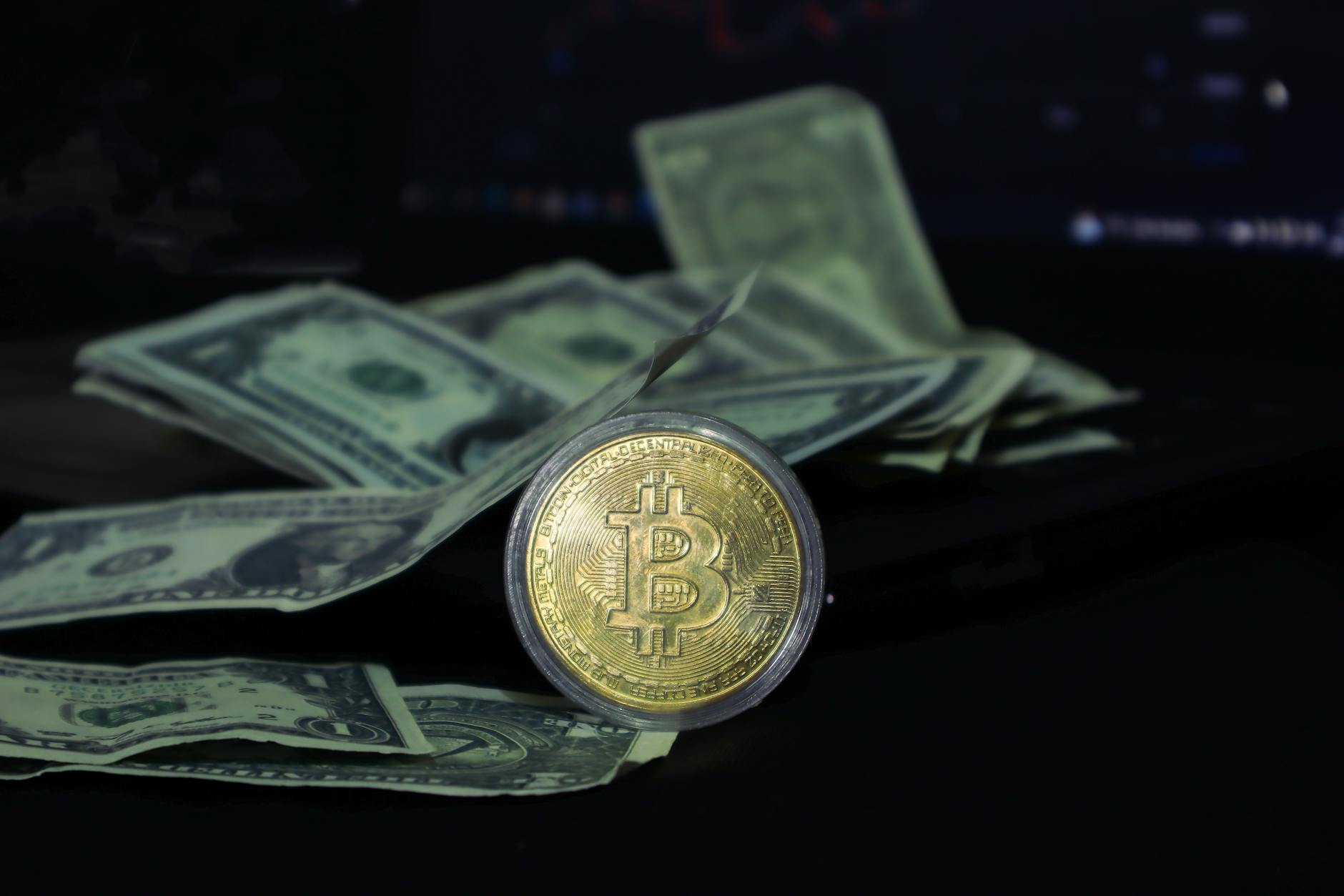 Dollar bills representing fiat-backed stablecoin reserves