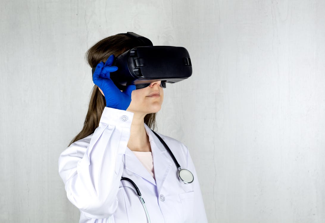 Medical professional using digital technology in a clinical setting