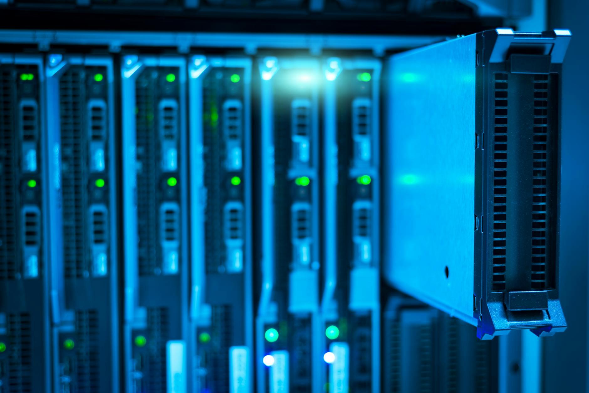 Server racks inside a modern AI data centre