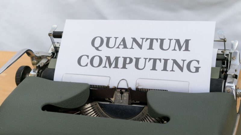 Quantum computing visualised: glowing qubits representing next-generation computing power and the quantum advantage