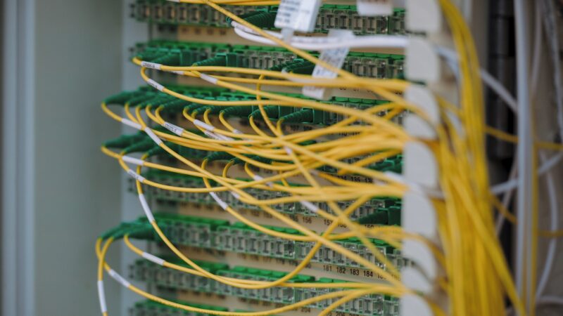 Server racks in a data centre for AI infrastructure