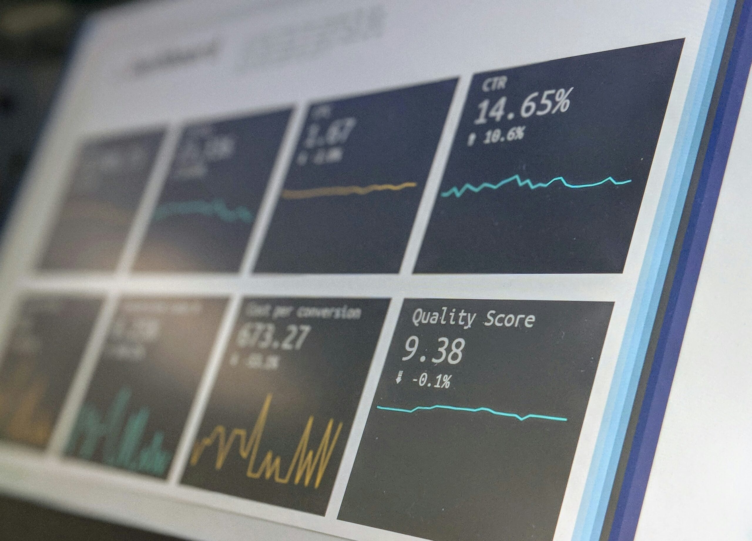 Software monitoring dashboard representing AI search controls and agent oversight