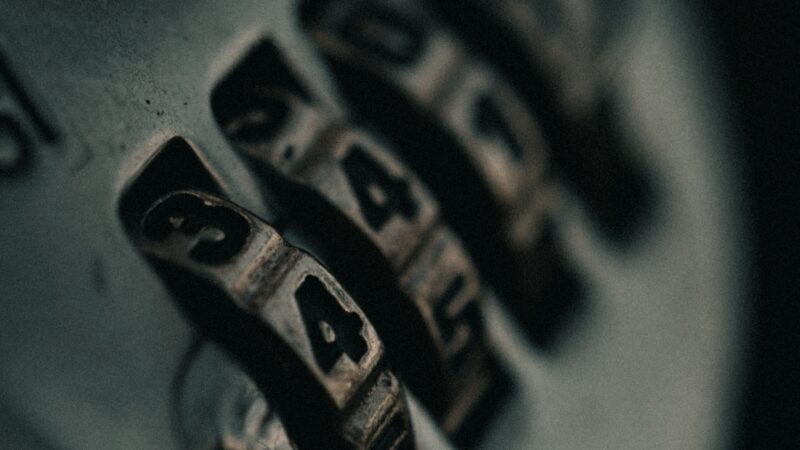 Combination lock dial representing access controls and trust in AI