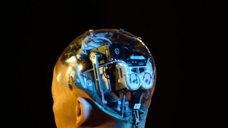 Robotic head revealing internal circuitry, representing advanced agentic AI models