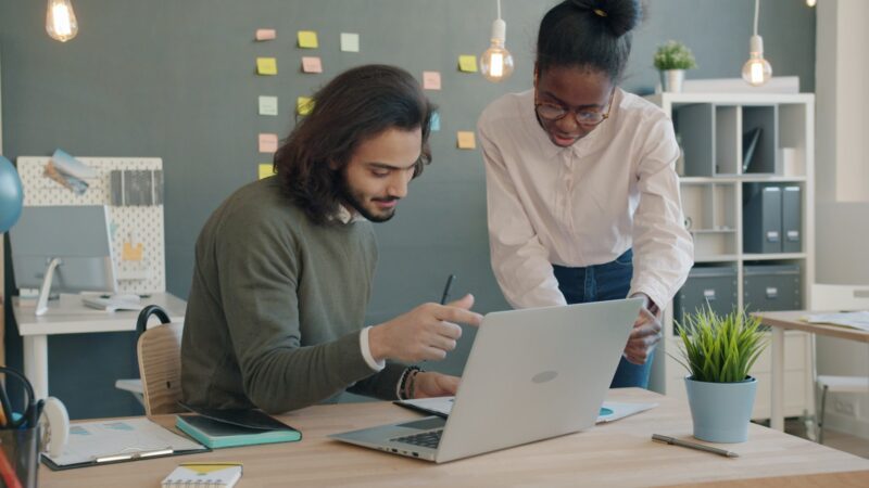 Office workflow showing a human approval step beside an AI drafting tool.