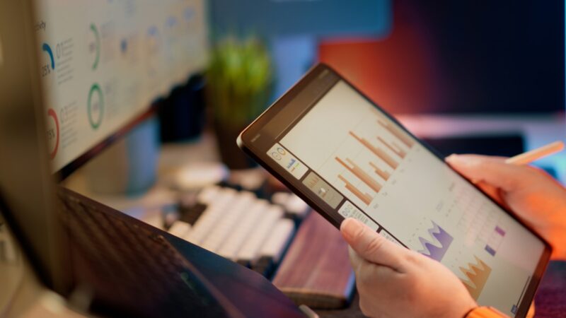 Analytics dashboard used to monitor AI token spending and software performance