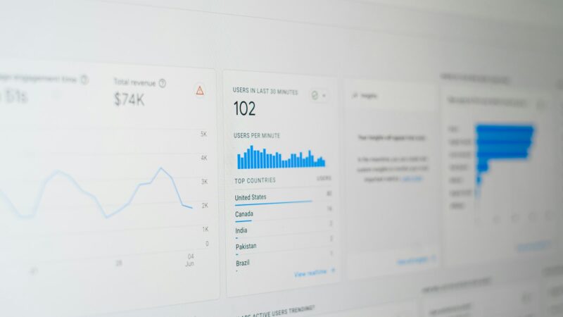 Analytics dashboard showing telemetry data for monitoring an AI system after launch.