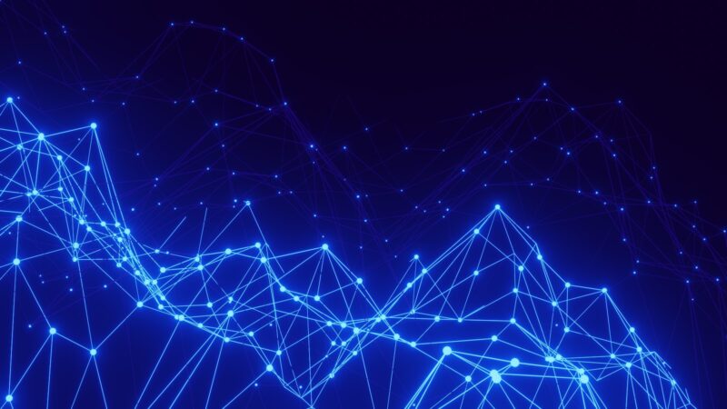 Abstract blue data network showing connected points for a semantic search explainer.