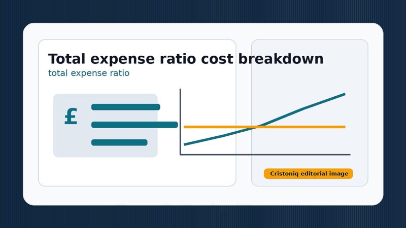 Cost breakdown table and calculator workspace showing fund OCF, transaction costs and platform fee checks for UK investors.